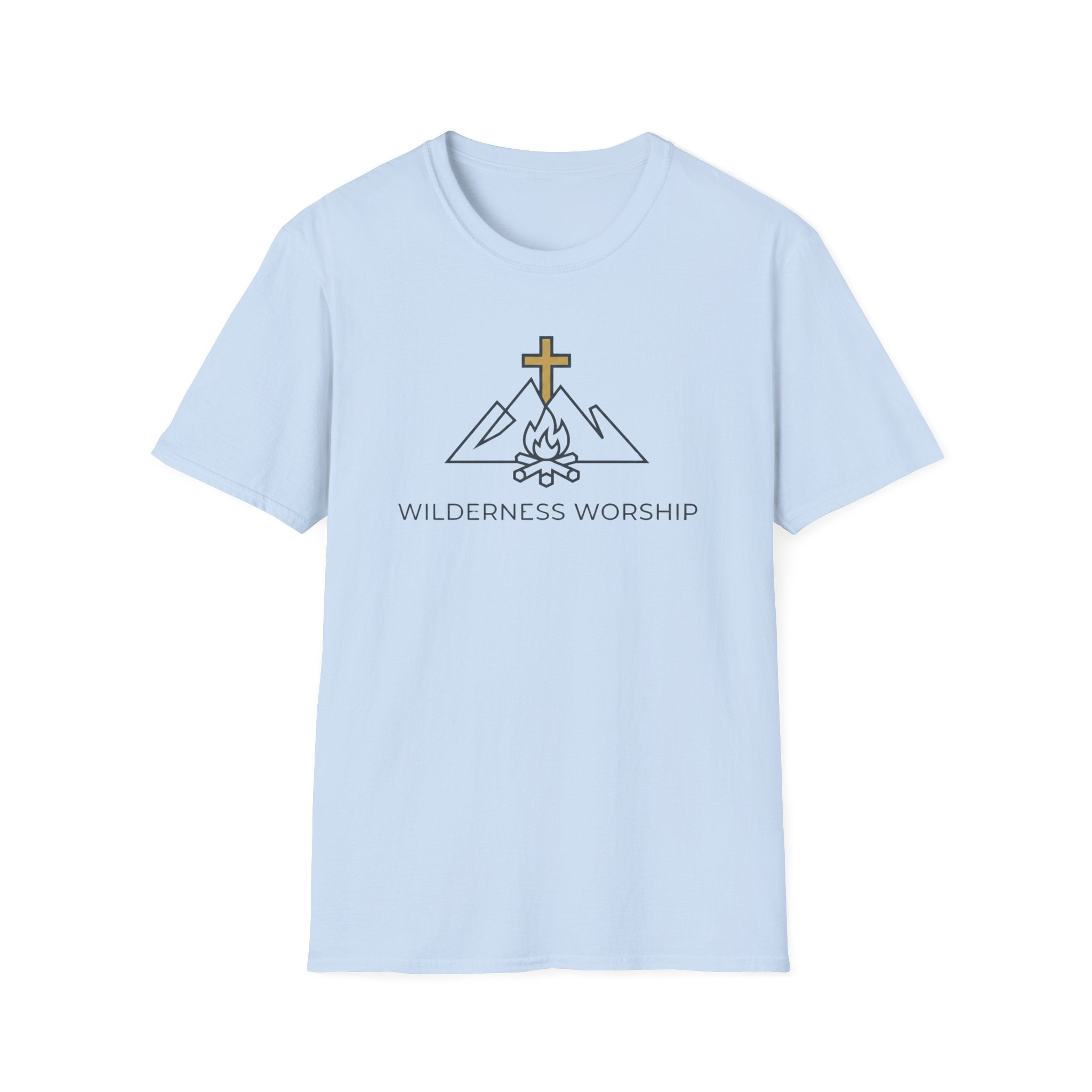 Wilderness Worship Outdoor Hiking Camping T-Shirt Designed For The Faithful