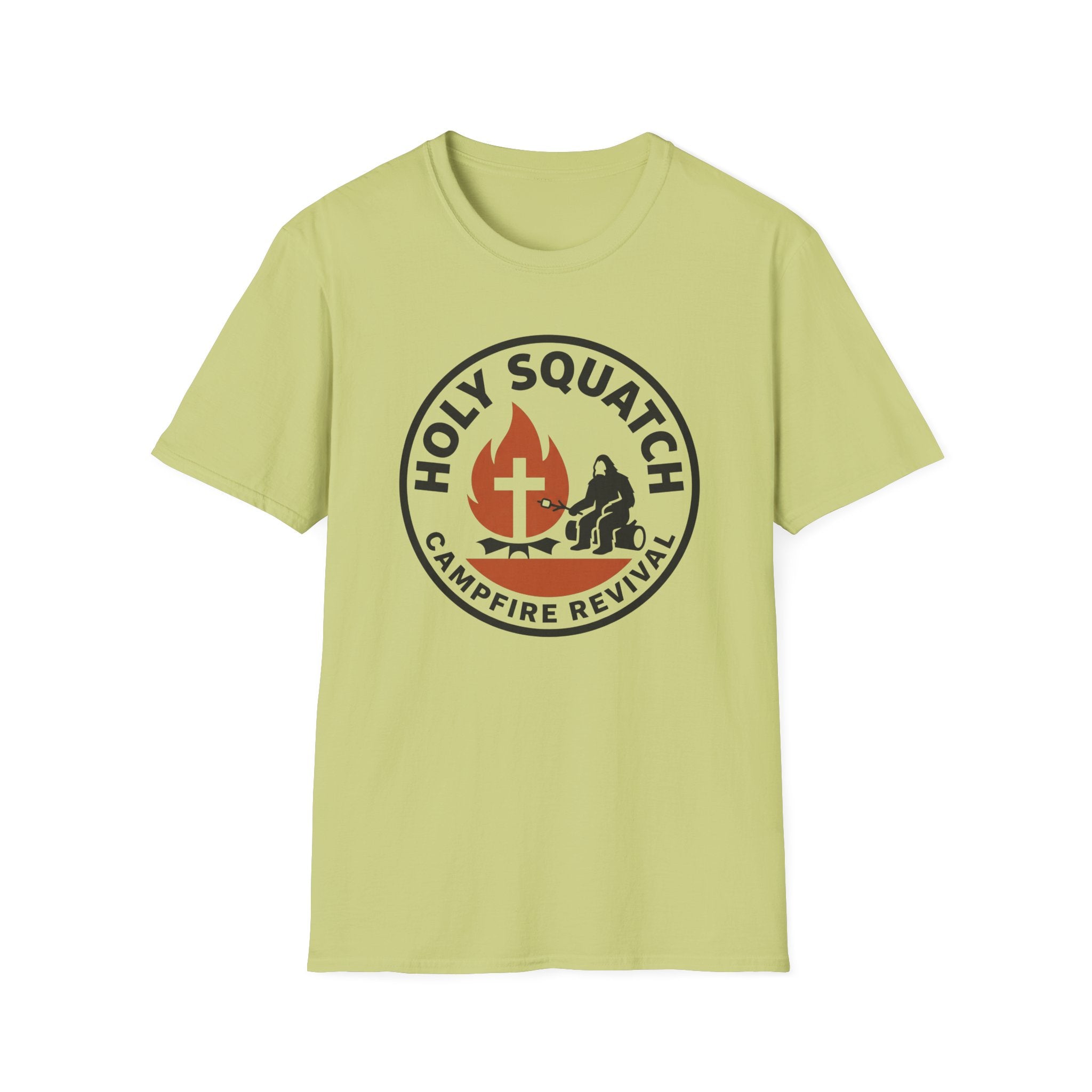 Holy Squatch Campfire Revival Funny Outdoor Hiking Camping T-Shirt Designed For The Faithful