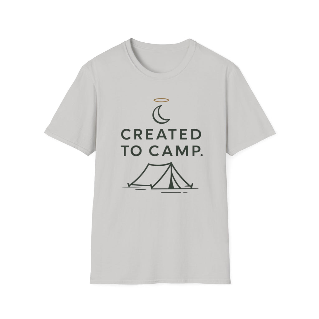 Created to Camp T-Shirt — Minimalist Camping Graphic Tee