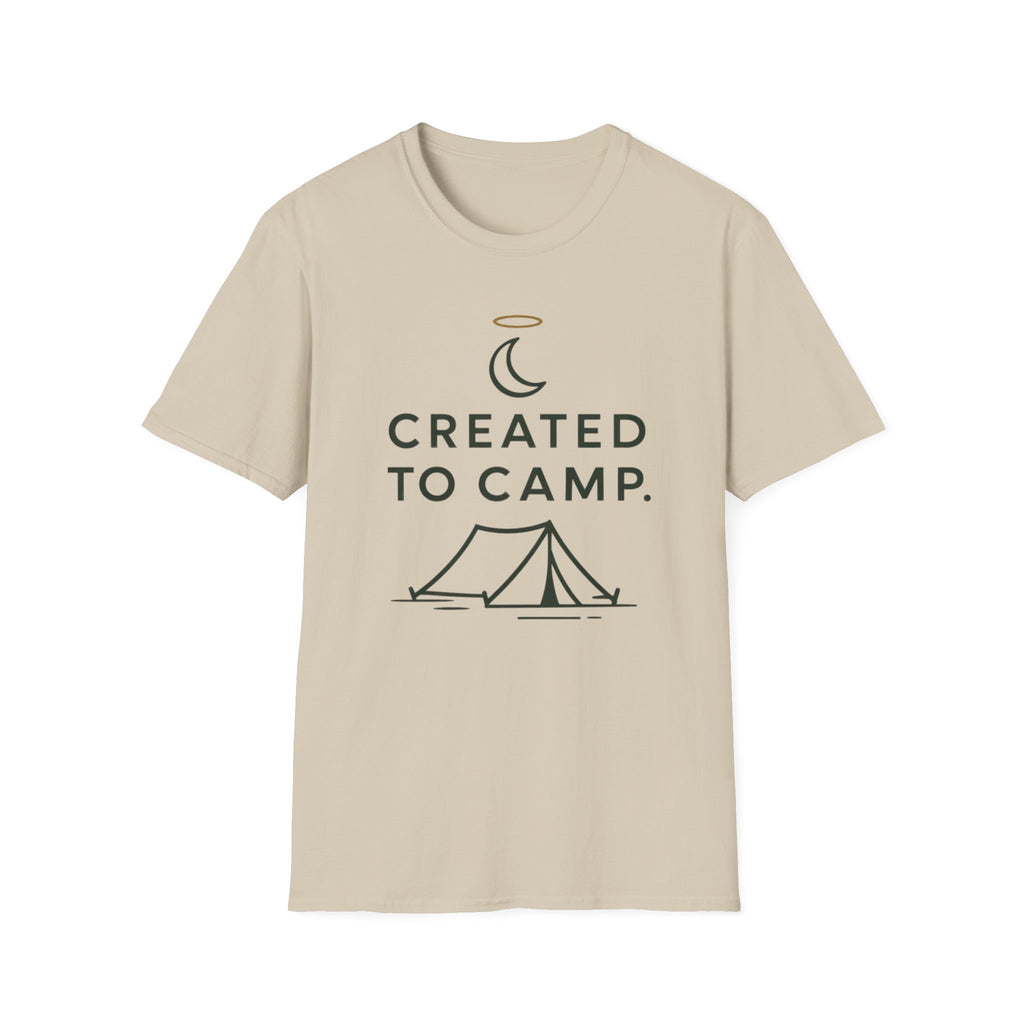 Created to Camp T-Shirt — Minimalist Camping Graphic Tee