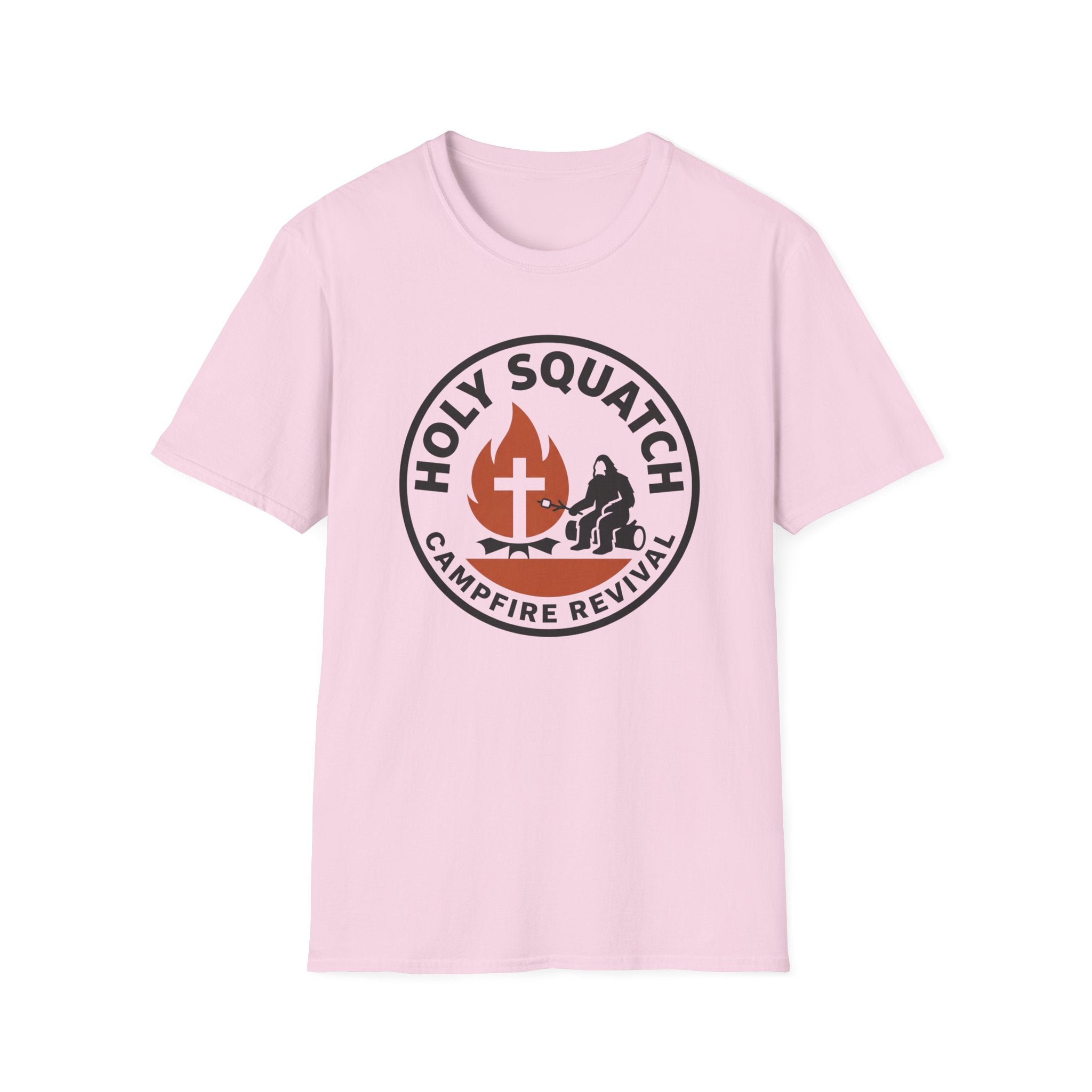 Holy Squatch Campfire Revival Funny Outdoor Hiking Camping T-Shirt Designed For The Faithful