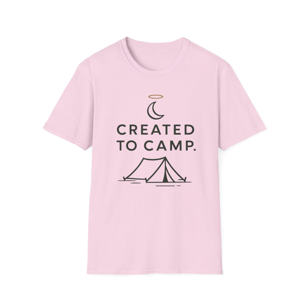 Created to Camp T-Shirt — Minimalist Camping Graphic Tee