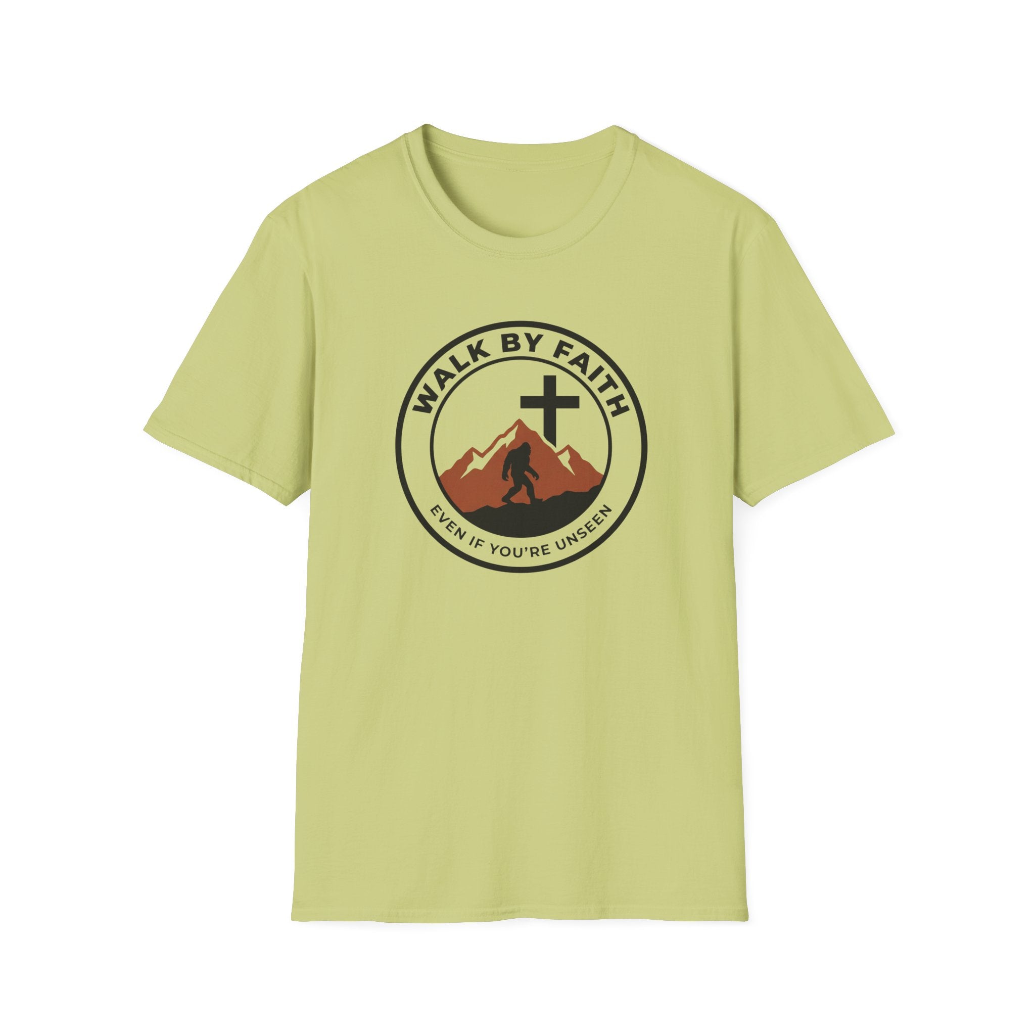 Walk By Faith Even If You're Unsee Bigfoot Outdoor Hiking Camping T-Shirt Designed For The Faithful