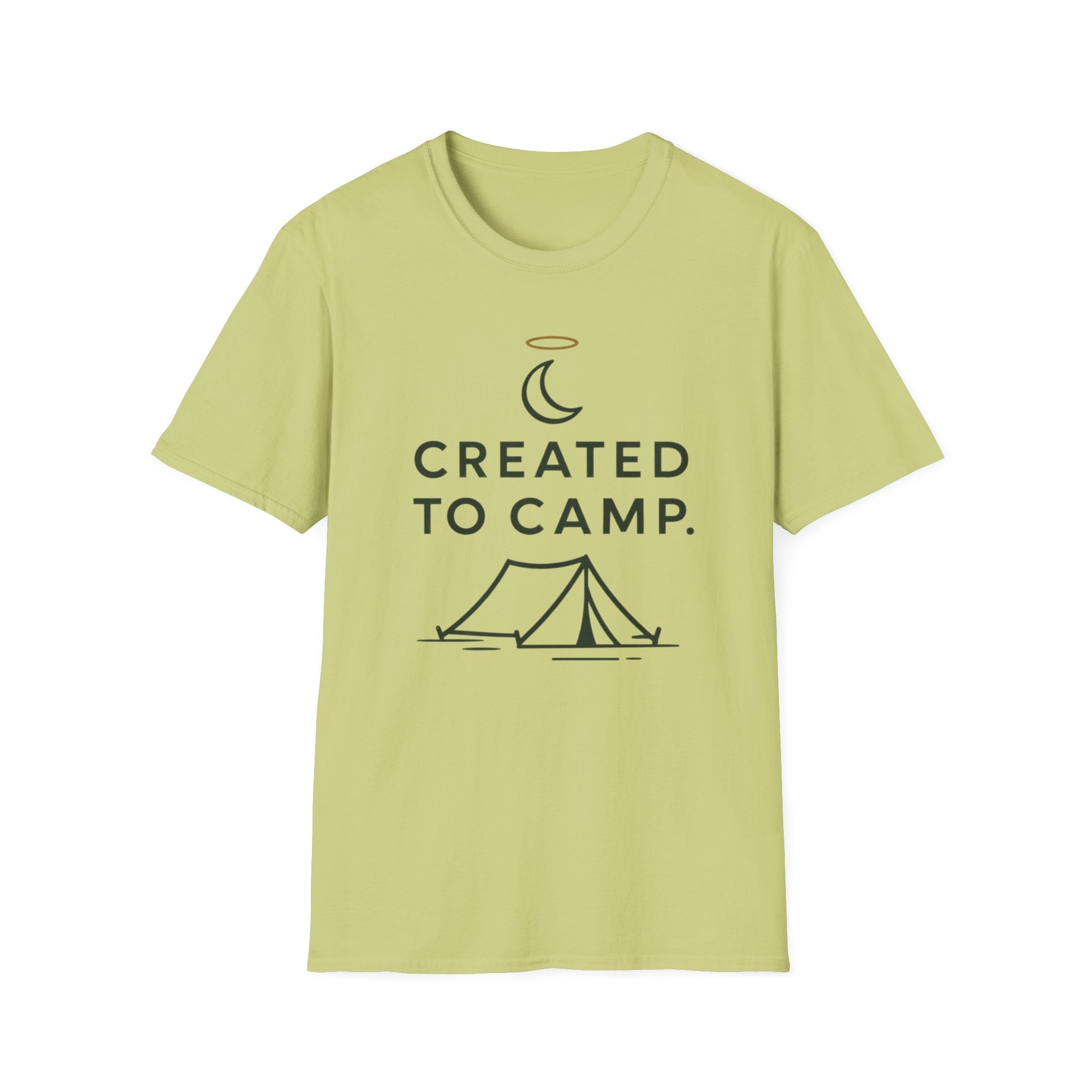 Created to Camp T-Shirt — Minimalist Camping Graphic Tee