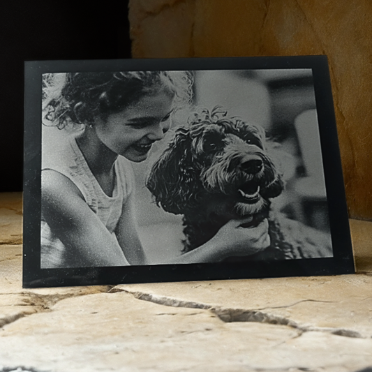 Your Personalized Photo or Image Laser Engraved on 5" x 7" Black Acrylic